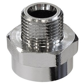 Messing spidsmuffe med pakning, krom, 1/2